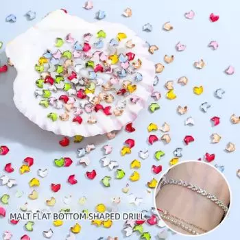 Цветной K9 нейл-арт солодовый бриллиант с плоским дном, небольшой пшеничный колосок, мини-бриллиант специальной формы, украшения для нейл-арта 50 pcs in a pack