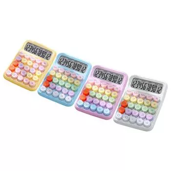 Цветной калькулятор Механическая клавиатура Калькулятор Электронный настольный калькулятор для домашней школы Off Yellow
