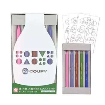 Цветной карандаш Sakura Crepas RELAX с раскраской Re-Coupy FY5RE-C