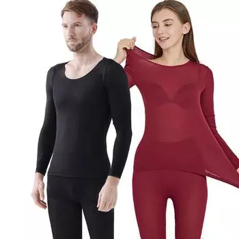 Цветной комплект с длинным рукавом и брюками, комплекты термобелья, мужское нижнее белье, кальсоны, женское нижнее белье Nude-Women