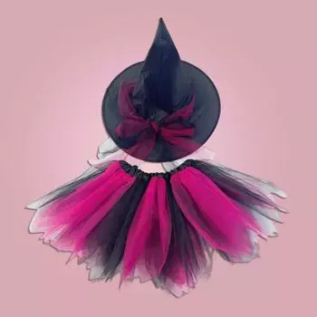 Цветной комплект юбки и шляпы из шифона, комплект из юбок и шляп для взрослых, детская балетная юбка из газового тюля с плиссированными пышными оборками для женщин One Size зелёный