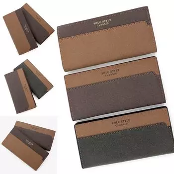 Цветной контрастный мужской длинный кошелек с несколькими позициями для монет, портативный мужской держатель для карт для улицы чёрный