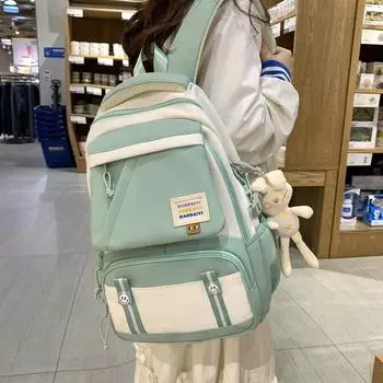 Цветной контрастный школьный рюкзак для младших школьников, рюкзак большой емкости, шить рюкзак фиолетовый