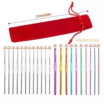 Цветной крючок для вязания из оксида алюминия с одной головкой DYI Knitting Tools Алюминиевый свитер для вязания крючком