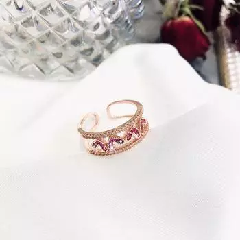 Цветной круг Красный Любовь Микро Камень Розовое золото Открытие Кольца для женщин Мода Золотой Металл Геометрические Ювелирные Изделия Подарки красный