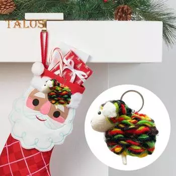 Цветной кудрявый овечий кулон, войлочная овечка, подвесное украшение, пушистая овечка, настенное украшение на окно, подарок на рождественскую вечеринку C