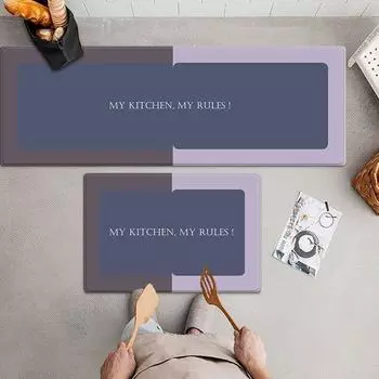Цветной кухонный коврик Morandi для пола. Простой коврик с геометрическим рисунком для кухни с моей кухней, слоган «Мои правила». 40x60cm 1pcs