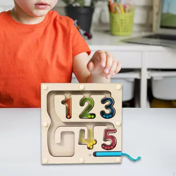 Цветной лабиринт из бисера, деревянные магнитные головоломки, дорожная игрушка для дошкольников, подарок