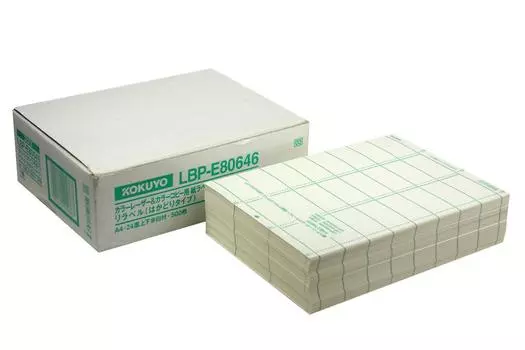 Цветной лазерный принтер KOKUYO для цветной печати этикеток, масштабный тип, 24 стороны, с верхними и нижними полями, 500 листов, LBP-E80646