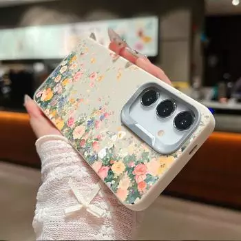 Цветной маленький цветочный кожаный текстурный тонкий чехол для Samsung S24 FE S23 Ultra S22 S21 A55 A16 A54 A35 A15 A34 A14 матовый TPU мягкий противоударный чехол для телефона Samsung S24 FE чёрный