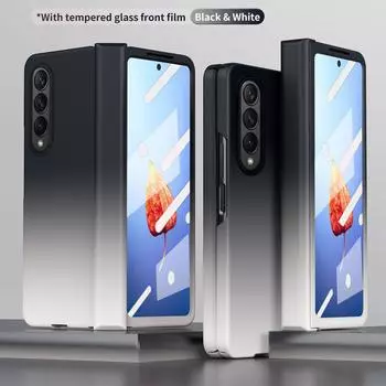 Цветной матовый складной защитный чехол для Samsung Galaxy Z Fold 4 5g Fold4 Fold 3 2 Fold3 Fold2 закаленная защитная пленка из стекла for Galaxy Z Fold 3