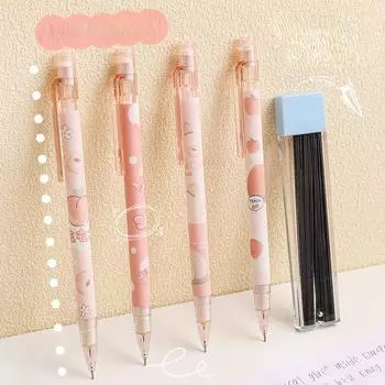 Цветной механический карандаш с милым розовым узором для письма студентам, канцелярские товары, креативный подарок, школьные принадлежности