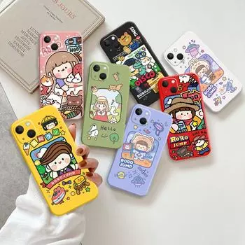 Цветной милый чехол для телефона с рисунком девушки для iPhone 6, 7, 8, 12, 11, 13 11Pro 12mini XR XS 12Pro MAX SE 2020 13 Pro, мягкий чехол из ТПУ с рисунком 6 6S