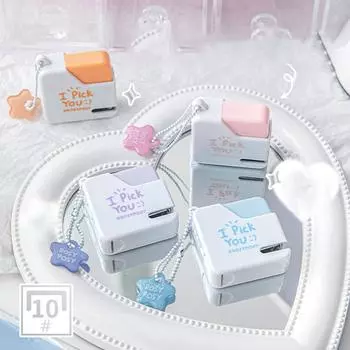 Цветной мини-переносной степлер с 40 скобами № 10, переплетная машина для бумаги, переплетная машина для офиса, школы, переплетные принадлежности розовый