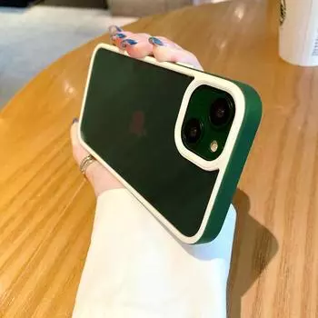 Цветной мягкий чехол-бампер из ТПУ для iPhone 15 14 Plus 13 12 Mini 11 Pro XS Max XR X Прозрачная жесткая акриловая задняя крышка T07 For iPhone 12