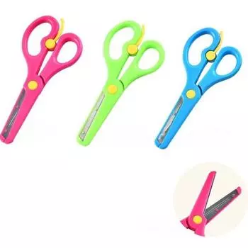 цветной мультяшный детский защитный чехол с краями, канцелярские ножницы, студенческие ножницы ручной работы, DIY пластиковые весенние ножницы, офисный резак для бумаги
