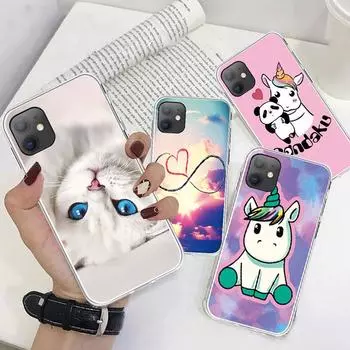 Цветной окрашенный чехол для телефона из ТПУ для Samsung Galaxy A51 A71 A01 A11 S20 Plus Huawei Honor 9X iPhone 12 Pro Max Xiaomi Mi 10 Pro Redmi 9A Meizu Nokia Huawei Y7 Prime (2019) фиолетовый