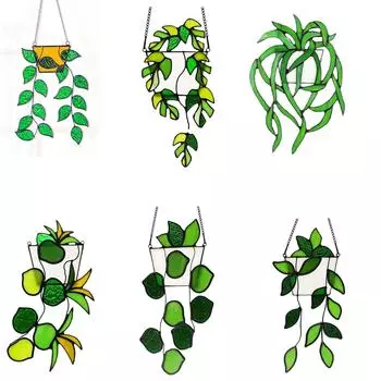 Цветной печатный подвесной искусственный ловец растений, украшение, подарок, подвеска на окно One Size