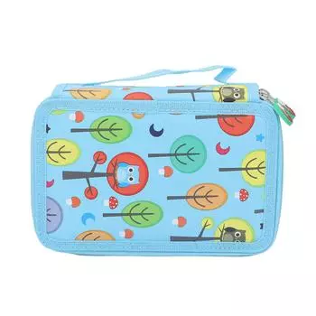 Цветной пенал держатель для карандашей с застежкой-молнией большой вместимости складной цветной пенал синий