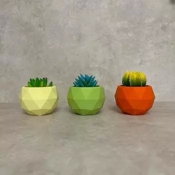Цветной пластиковый цветочный горшок, суккулентный горшок для растений, настольный орнамент, контейнер для ручек, украшение для дома и сада жёлтый
