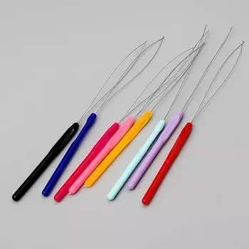 Цветной пластиковый хвостовик, крючок для парика, игла, 2 шт./упак., нитевдеватель 2pcs/pack фиолетовый