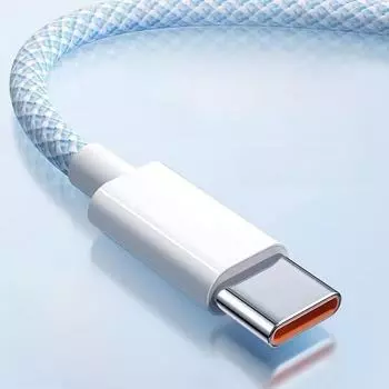 Цветной плетеный кабель USB-C для быстрой зарядки телефонов Android мощностью 120 Вт и силой тока 6 А 1 meter, 3A Android грязно-белый