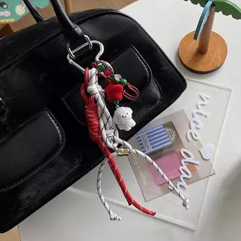 Цветной плетеный шнурок для ключей, чехол для телефона, украшение, женская шикарная сумка, подвеска Kpop, сделай сам, брелки для друзей, пара, подарок синий