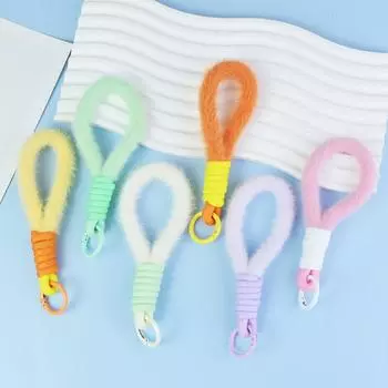 Цветной плюшевый ремешок для мобильного телефона, короткая веревка на запястье, подходящая по цвету цепочка для ключей, чтобы не потерять веревку, модный ремешок для мобильного телефона Orange