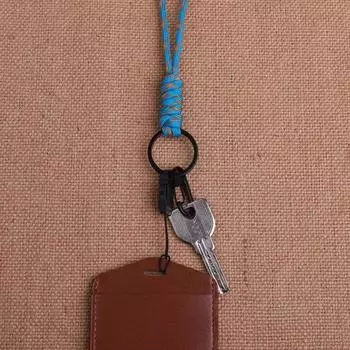 Цветной прочный шнурок из прочной полиэстеровой плетеной веревки, держатель для карточек, брелок для мобильного телефона, держатель для камеры чёрный