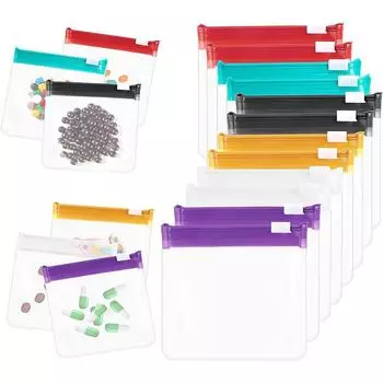 Цветной прозрачный мешок для ювелирных изделий и таблеток из ЭВА, экологически чистый, с небольшой застежкой-молнией 7/pack прозрачный