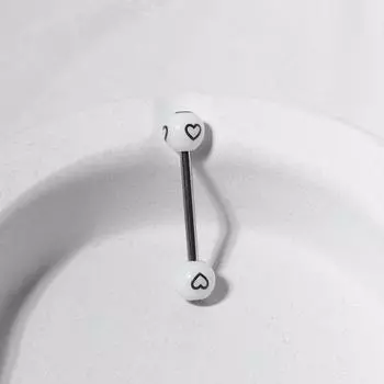 Цветной прозрачный сердечный принт, круглый шарик, ноготь для языка, для женщин и девочек, сексуальные кольца для языка, винтажные аксессуары в стиле хип-хоп