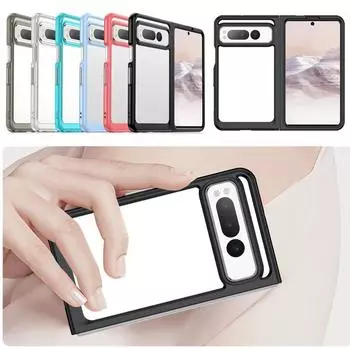 Цветной прозрачный защитный цветной чехол TPU для Google Pixel Fold защитный противоударный чехол с полной защитой от касания Google Pixel Fold зелёный