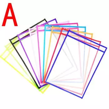 Цветной ПВХ файл и стираемый мешок для письма от руки - Прозрачный мешок для рисования сухостираемым маркером Single Set Price: New PVC Material