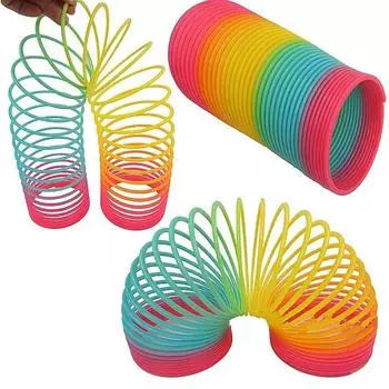 Цветной Радужный Круг Забавные Волшебные Игрушки Раннего Развития Развивающие Складные Пластиковые Пружинные Катушки Детские Творческие Волшебные Игрушки 1Pc Random