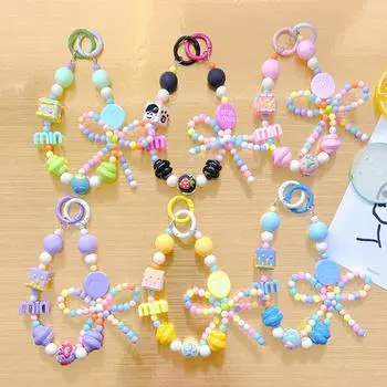 Цветной ремешок на запястье для мобильного телефона, женский ремешок с короткой цепочкой, устойчивый к потере, чехол для мобильного телефона, подвеска для ключей, ремешок с подвеской для телефона жёлтый