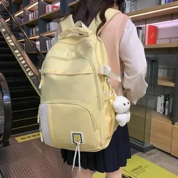 Цветной рюкзак для школьников, школьная сумка, женский рюкзак чёрный