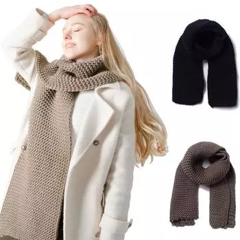 Цветной шарф Вязаный шарф Вязаный однотонный согревающий толстый шерстяной утолщенный пара 180*30cm