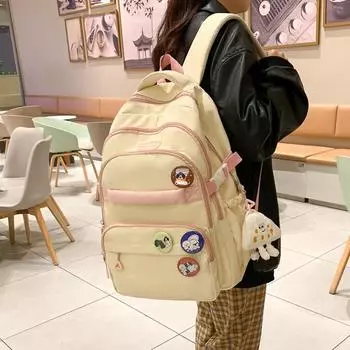 Цветной школьный рюкзак для девочек, рюкзак для учащихся младших классов средней школы, рюкзак для классов с третьего по пятый и шестой розовый