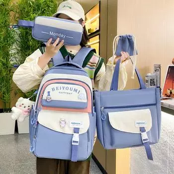 Цветной школьный рюкзак для девочек, школьный рюкзак из холста