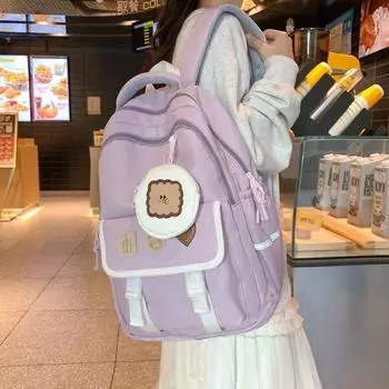 Цветной школьный рюкзак для девочек, женский рюкзак большой емкости, сумка для книг для мальчиков чёрный