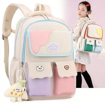 Цветной школьный рюкзак для школьников с третьего по шестой класс, большой вместимости, легкий рюкзак чёрный