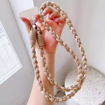 Цветной шнур для мобильного телефона с подвеской-плетением и адаптером для мобильного телефона, длинный сплошной шнур