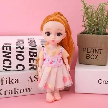 Цветной Свет Кукла Сяо Мэнмэн Костюм Принцессы Девочка Наряжать 13 Шарниров 6 Дюймовая Кукла Игрушка Игровой Дом Simple bag