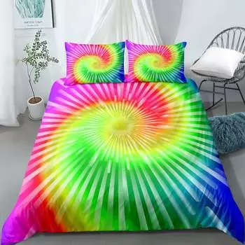 Цветной Tie-Dye E Электронная коммерция Домашний Текстиль Утолщенный Пододеяльник Цифровой Комплект Из Трех Частей UK 135*200cm