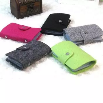 Цветной войлочный мешок для хранения карт Простая сумка для карточек Модный чехол для кредитных карт Защита окружающей среды Ретро Маленькая сумка для карточек