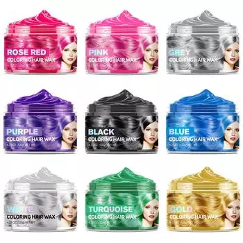Цветной воск для укладки волос, 9 цветов, парикмахерский одноразовый крем для окрашивания волос, укладка унисекс One Size чёрный