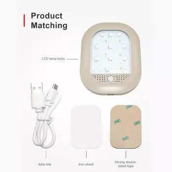 Цветные автомобильные светодиодные фонари 18 светодиодов ночник сенсорный потолочный магнитный внутренний светильник для чтения купольный USB зарядка для автомобиля дома на открытом воздухе чёрный