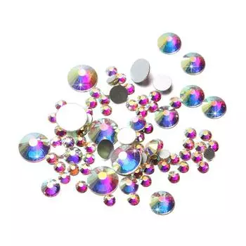 Цветные блестящие стразы AB, хрустальная аппликация, стразы без горячей фиксации для украшения ногтей, макияжа, одежды, обуви SS3 -1440PCS