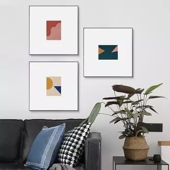 Цветные блоки в абстрактном стиле, холст, живопись, постеры и принты, уникальная широкая белая рамка, деко, настенные художественные картинки для гостиной 21cm30cm NoFrame