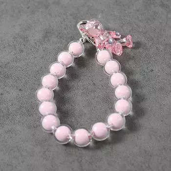 Цветные бусины для мобильного телефона, шнурок для ключей с медведем, брелок с бусинами, подвеска на запястье, ремешок против потери для Airpods, телефон, подвеска, украшение на сумку